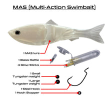 Load image into Gallery viewer, MAS (Multi-Action Swimbait), Soft body advance fishing lure, 4.50&quot; long
