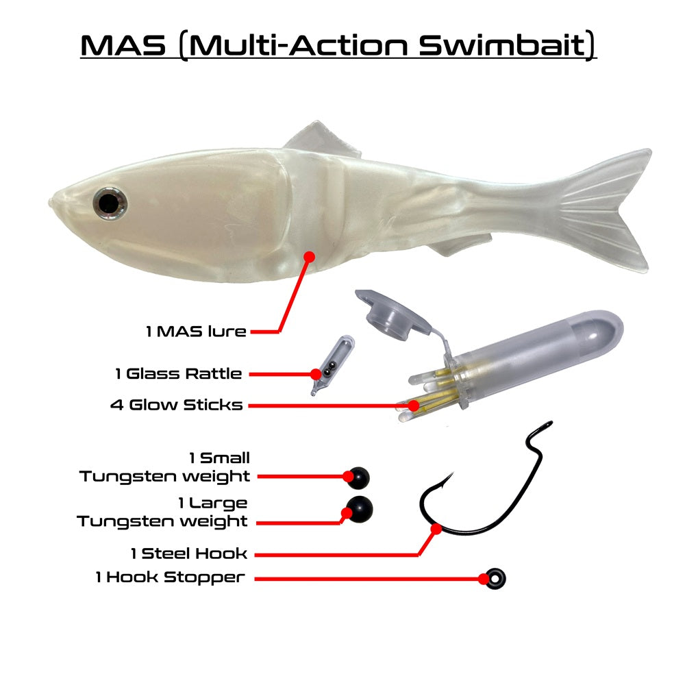 MAS (Multi-Action Swimbait), Soft body advance fishing lure, 4.50